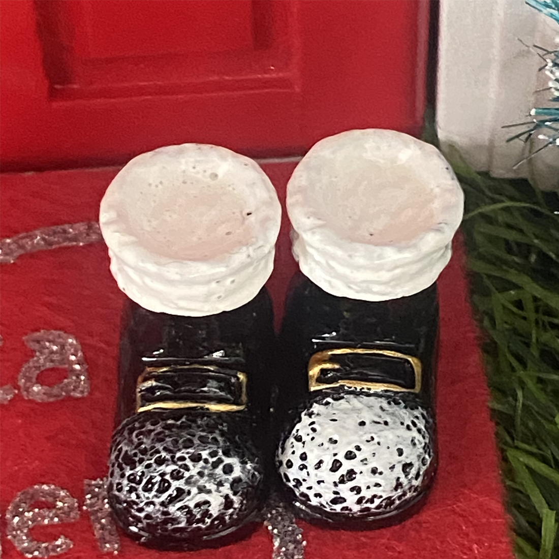 Miniature Red or Black Santa Claus Boots