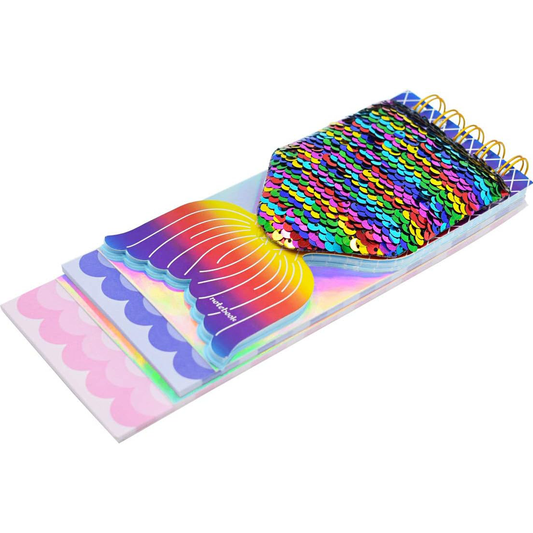 Multi Coloured Sequined Mermaid Tail Memo Pad