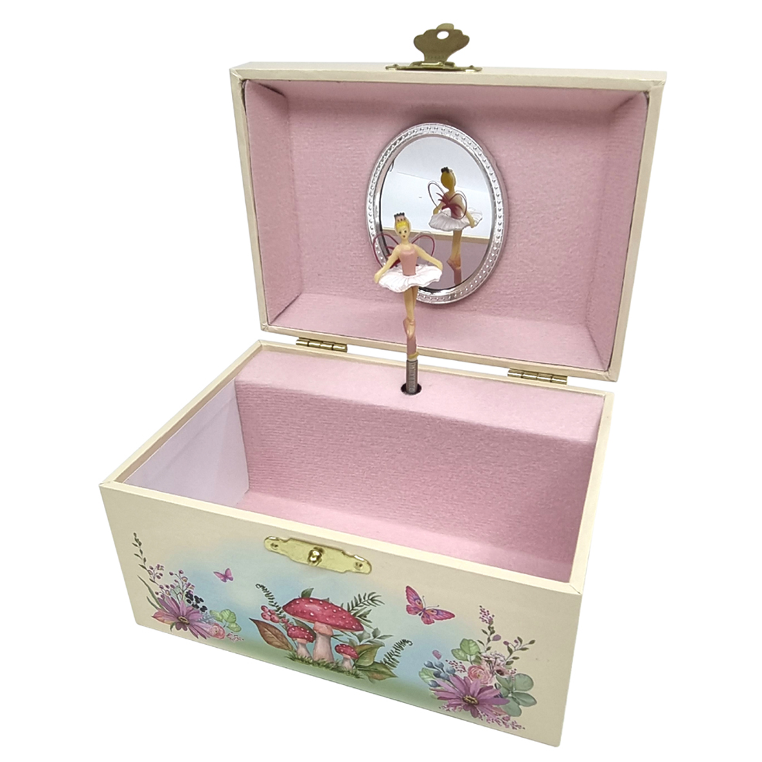Musical Jewellery Box Fairy With Mushroom House