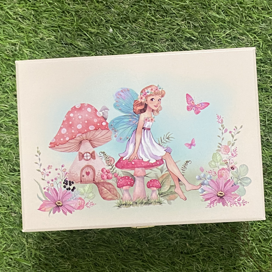 Musical Jewellery Box Fairy With Mushroom House