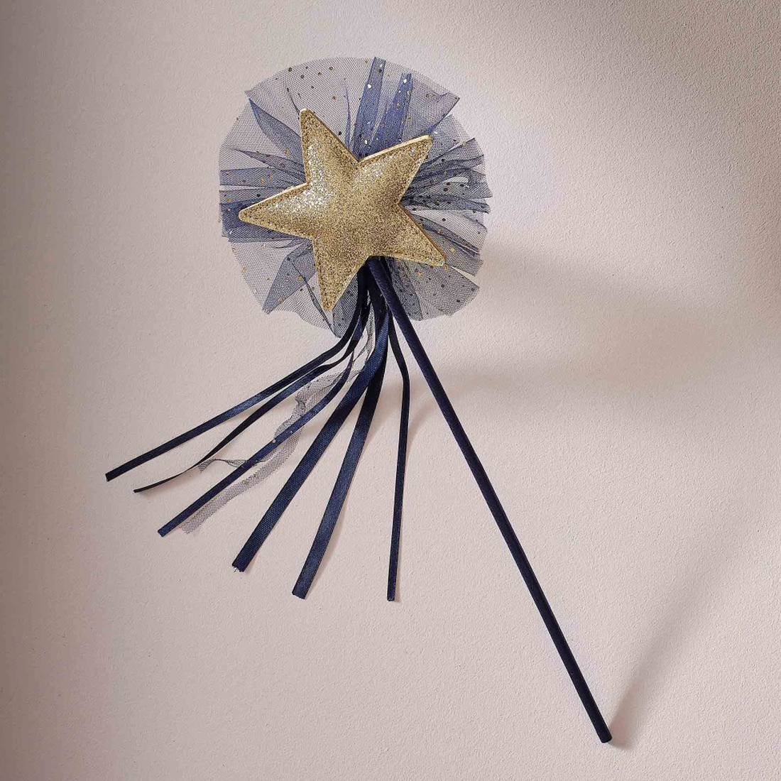 Navy & Gold Star Wizard Wand