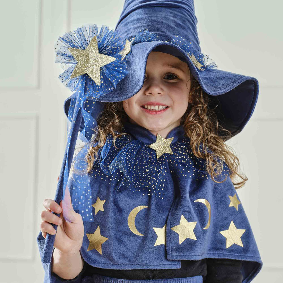 Navy & Gold Star Wizard Wand
