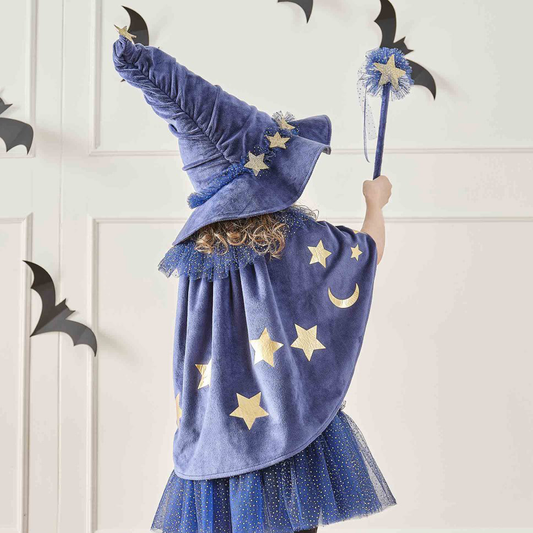 Navy Velvet Wizard Costume Cape