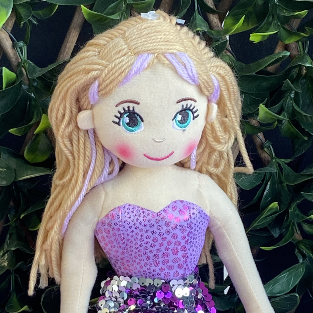 Nixie The Purple and Silver Flip Sequined Mermaid Doll