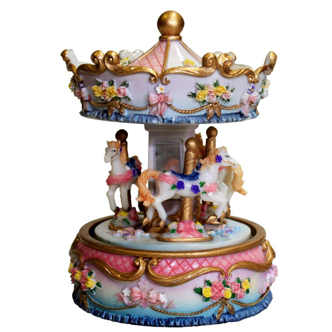 Pastel Musical Carousel 3 Horses