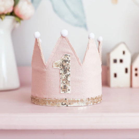 Pink 1st Birthday Crown