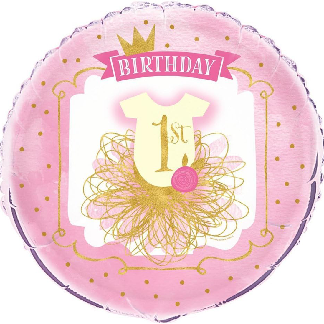 Pink and Gold 1st Birthday Fairy Tutu Foil Balloon
