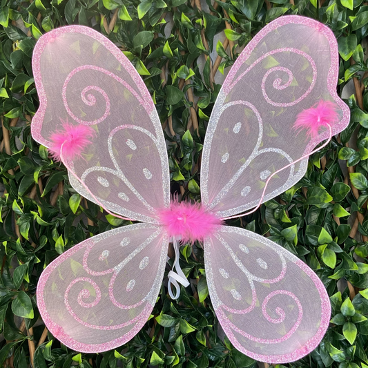 Pink and Silver Handmade Fairy Wings