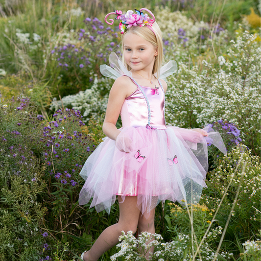 Pink Butterfly Fairy Dress & Headpiece -Size 5-6