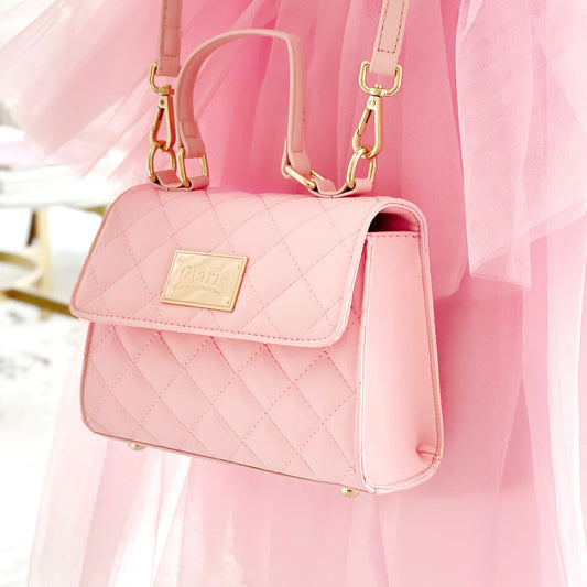 Pink Claris Quilted Shoulder Handbag