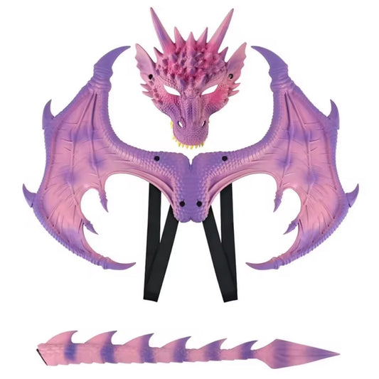 Pink Dragon Wings Mask and Tail Set