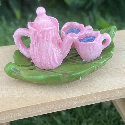 Pink Fairy Garden Leaf Tea Set