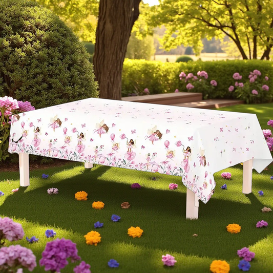 Pink Fairy Party Plastic Tablecloth Cover