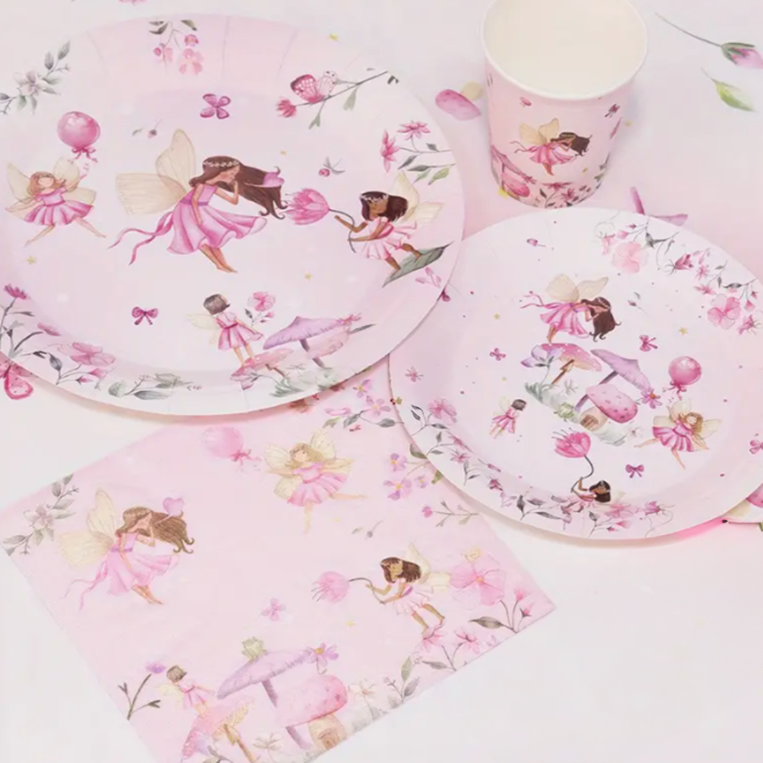Pink Fairy Party Tableware 40 Piece Set