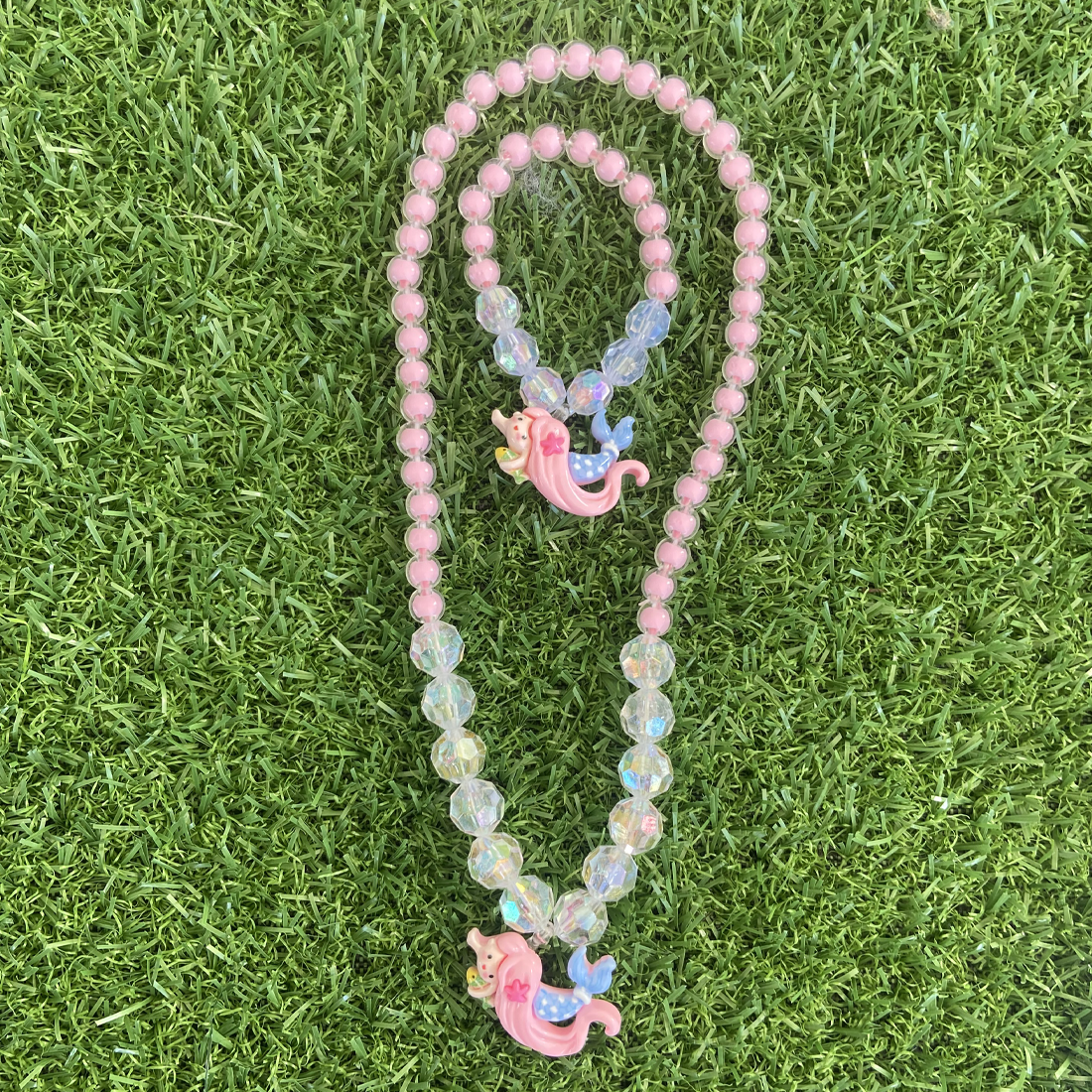 Pink Mermaid Choker Bracelet Set