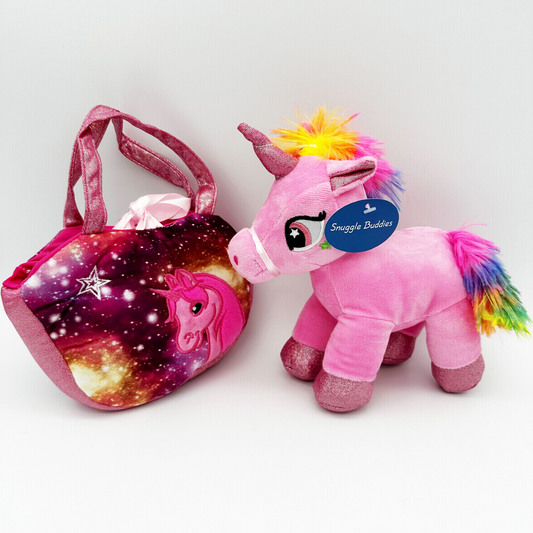 Pink Plush Unicorn and Handbag