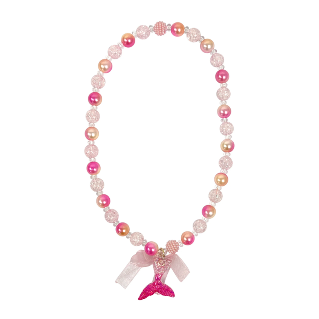 Pink Poppy Mermaid Tail Necklace