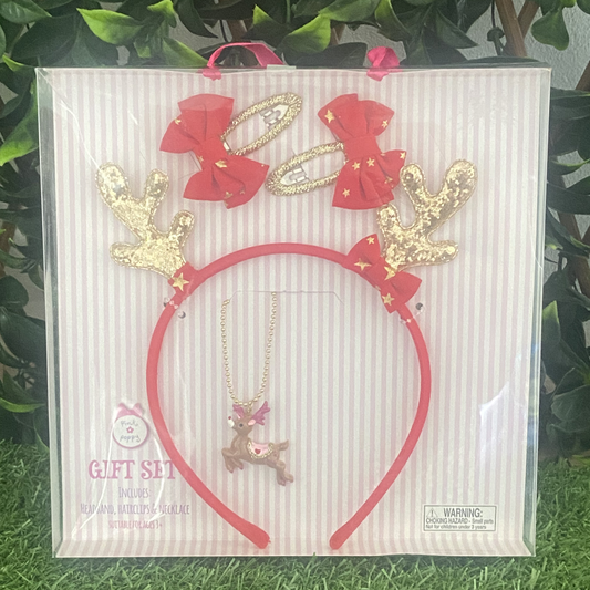 Pink Poppy Reindeer Accessory Gift Set