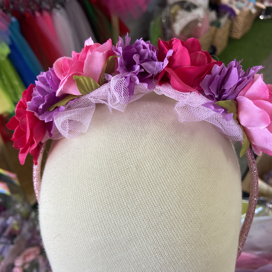 Pink Princess Unicorn Floral Headband