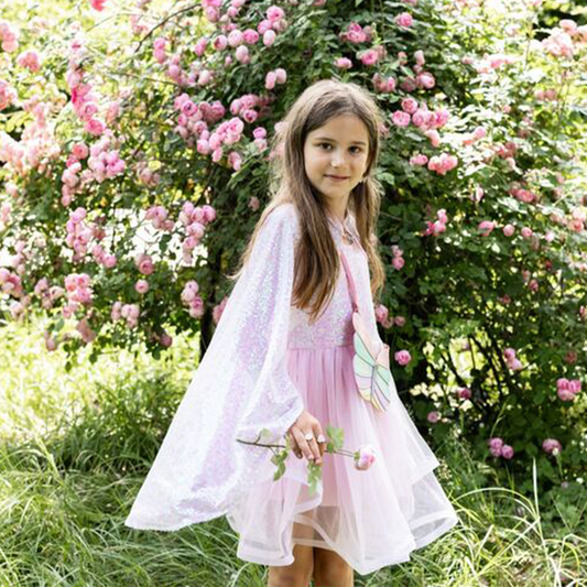 Pink Sequins Twirl Cape Size 4-6