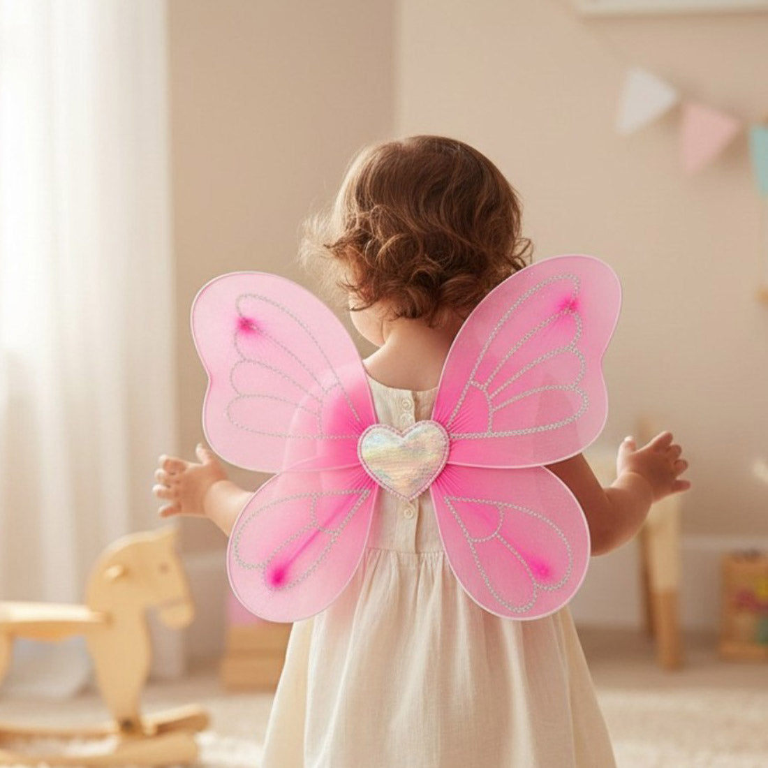 Pink Small Heart Fairy Wings