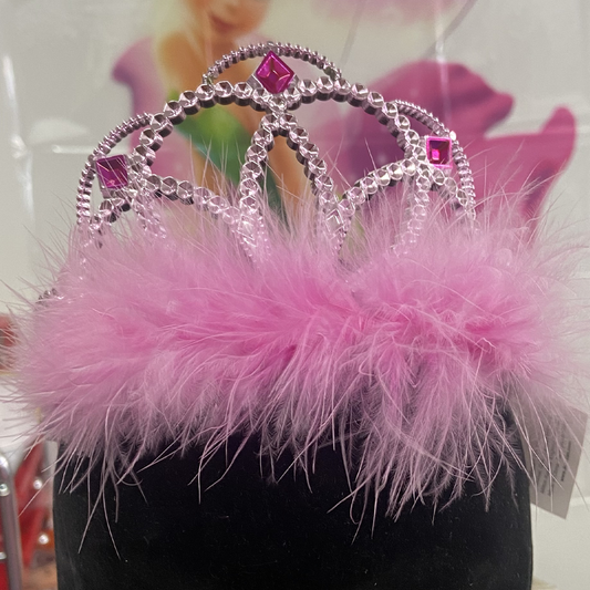 Pink Tiara with Marabou Pink Feathers