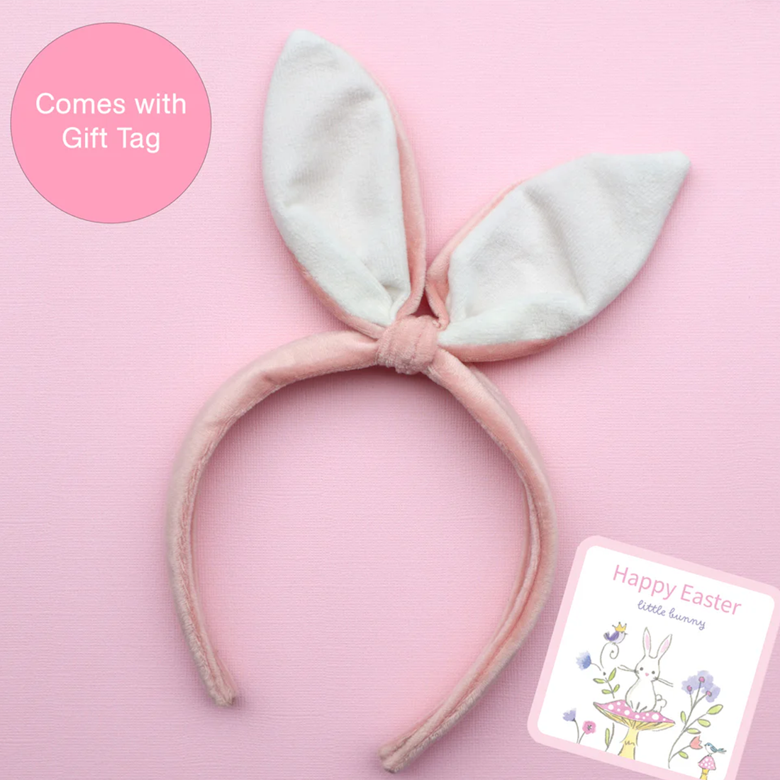 Pink Velvet Bunny Headband