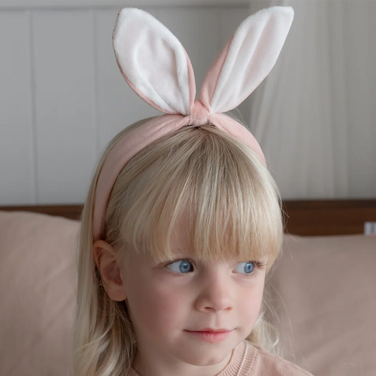 Pink Velvet Bunny Headband
