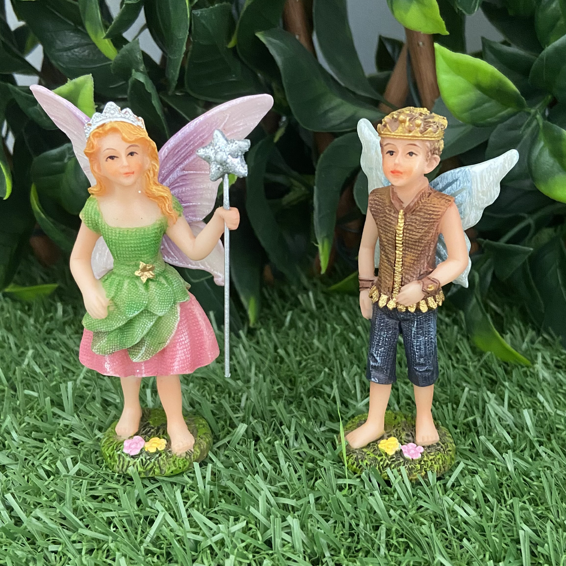 Prince Alexander and Princess Charlotte Fairy Figurines and Sign Set