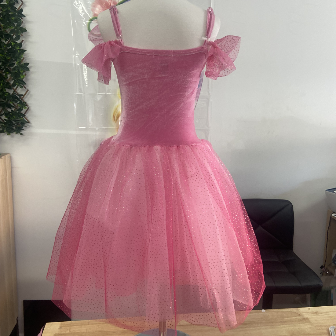 Princess Rose Velvet Dress with Ombre Tulle 5-6 Years