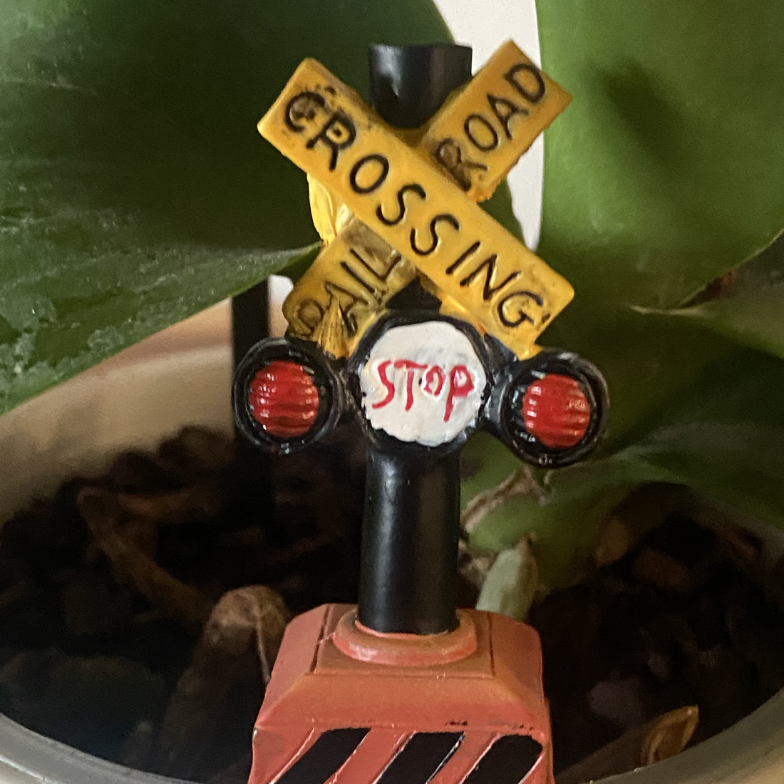 Railway Crossing Miniature Sign
