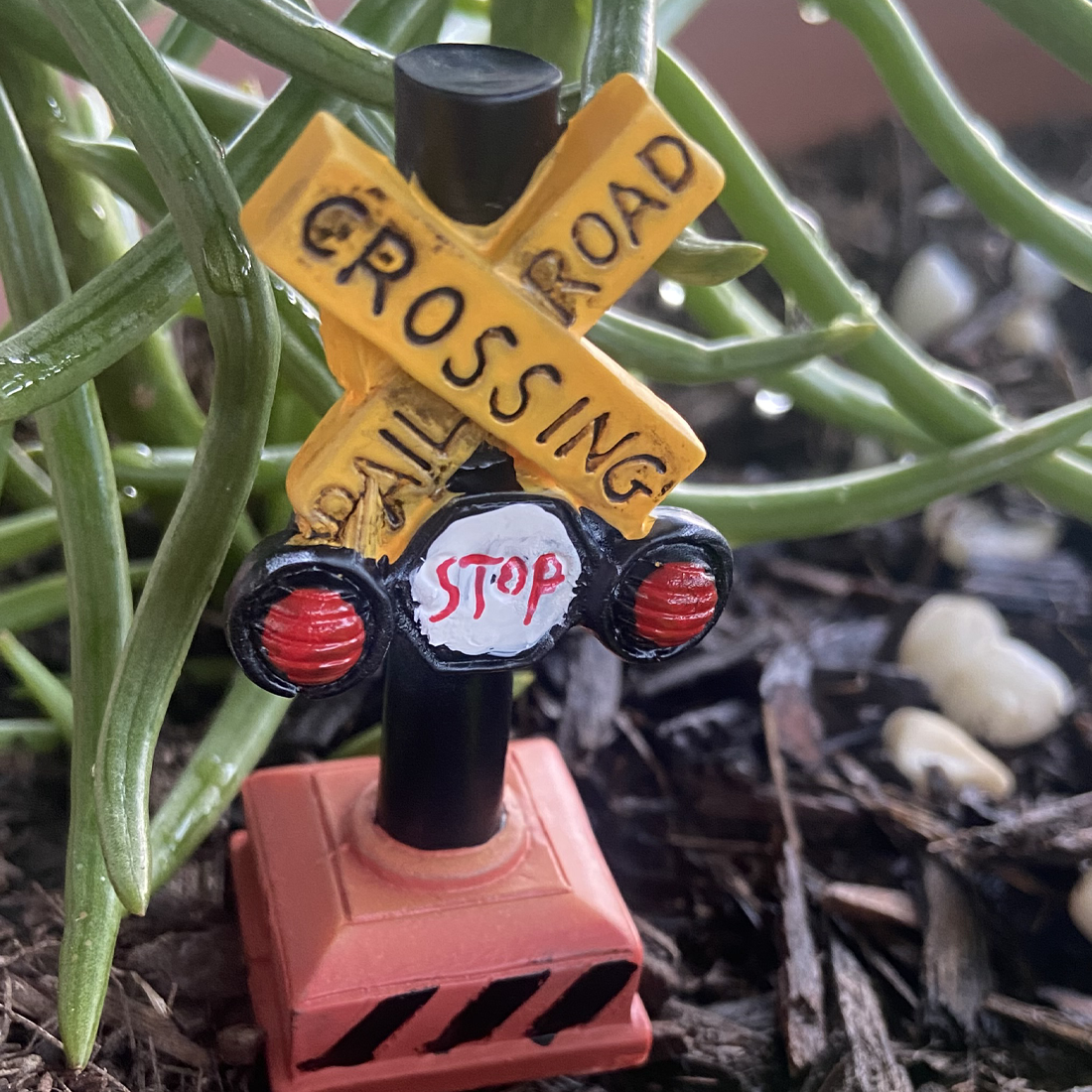 Railway Crossing Miniature Sign