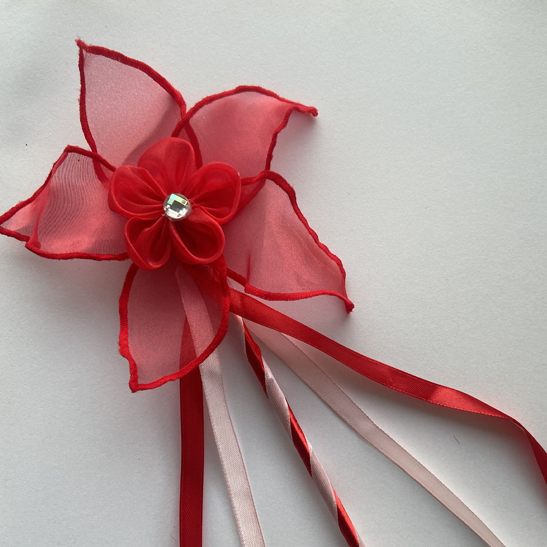 Red and Pink Handmade Fairy Wand