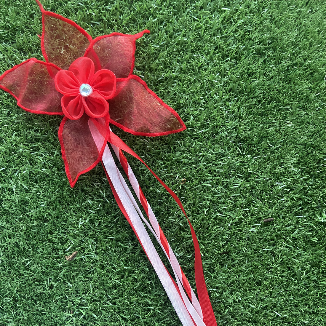 Red and Pink Handmade Fairy Wand
