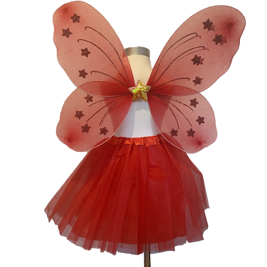 Red Fairy Tutu and Wing Set