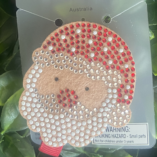 Rhinestone Santa Hairclip