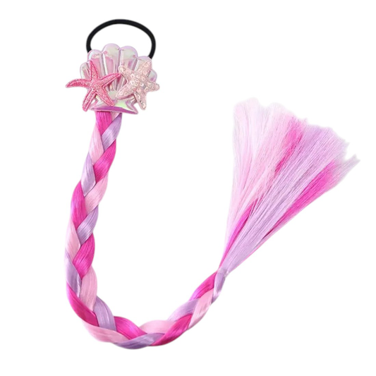 Rose Pink and Purple Mermaid Hair Pony Tail