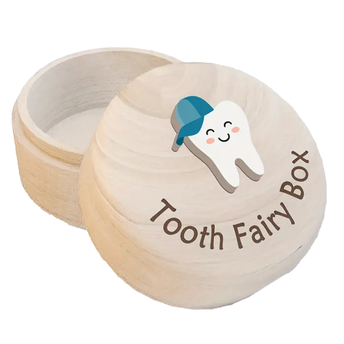 Round Wooden Tooth Fairy Keepsake Box