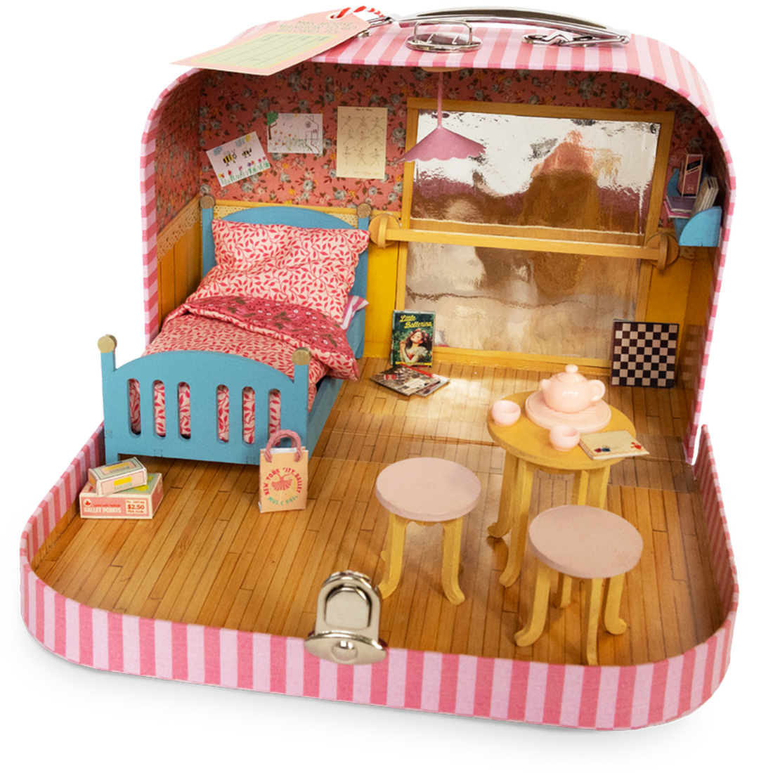 Sam & Julia Mouse Portable Mansion to Go Ellas Ballet Room + Plush