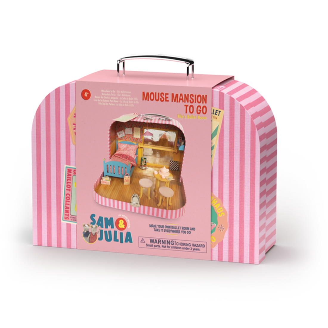 Sam & Julia Mouse Portable Mansion to Go Ellas Ballet Room + Plush
