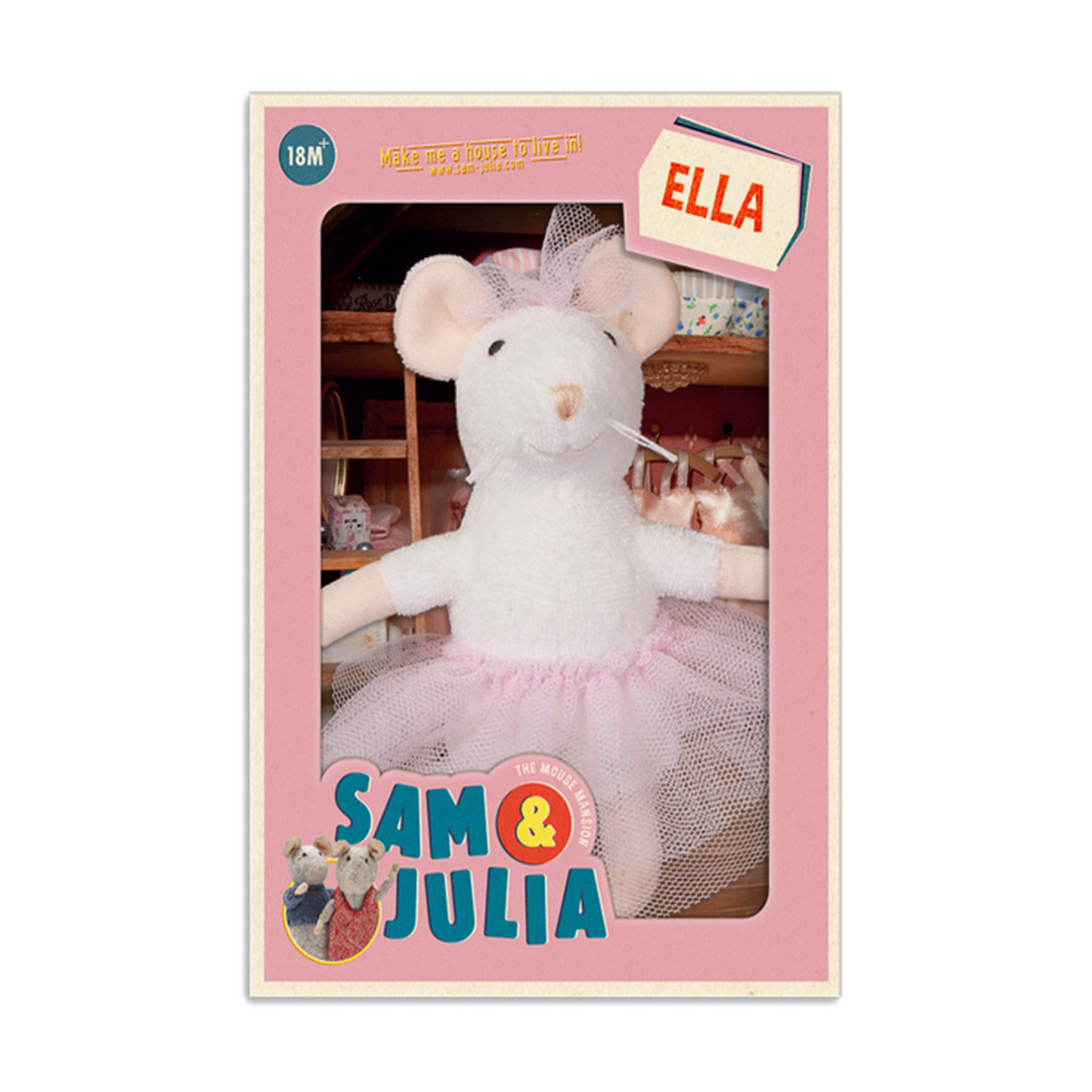 Sam & Julia Mouse Portable Mansion to Go Ellas Ballet Room + Plush