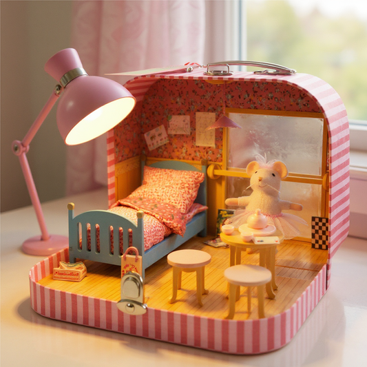 Sam & Julia Mouse Portable Mansion to Go Ellas Ballet Room + Plush