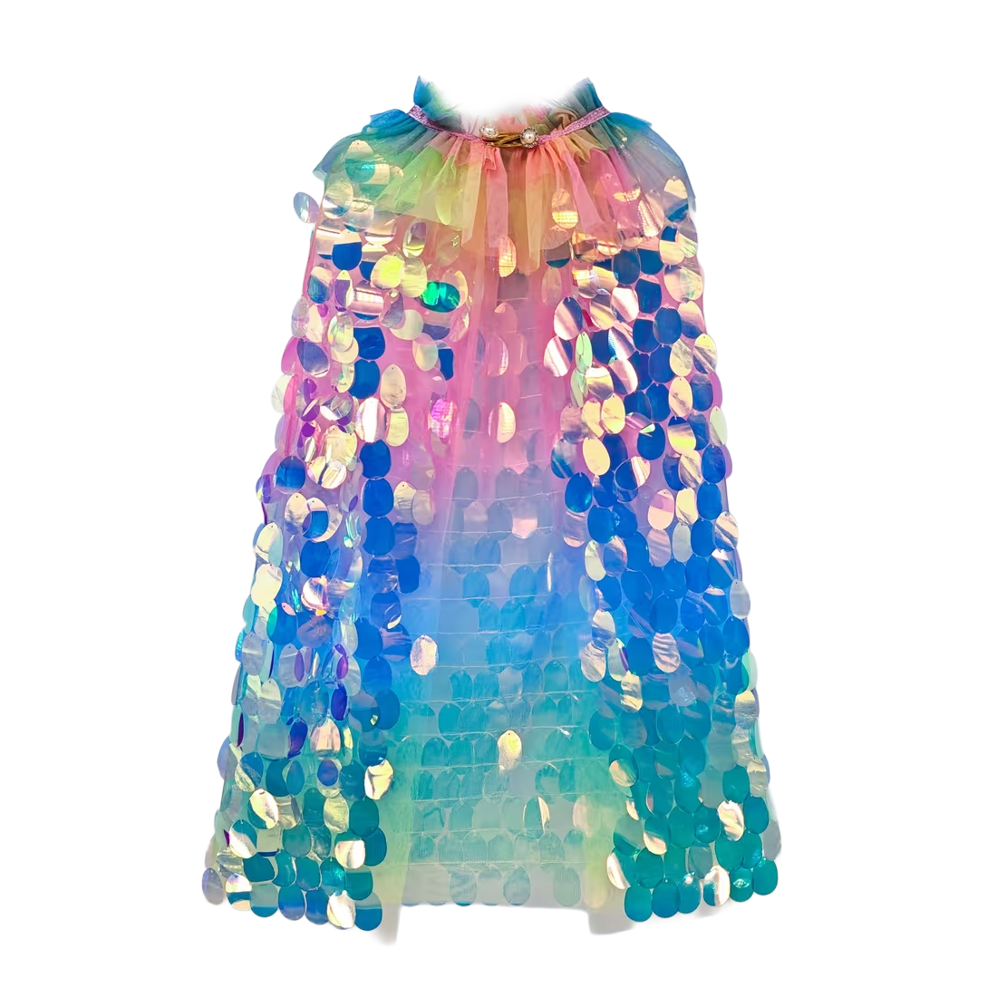 Shimmering Mermaid Rainbow Sequinned Cape