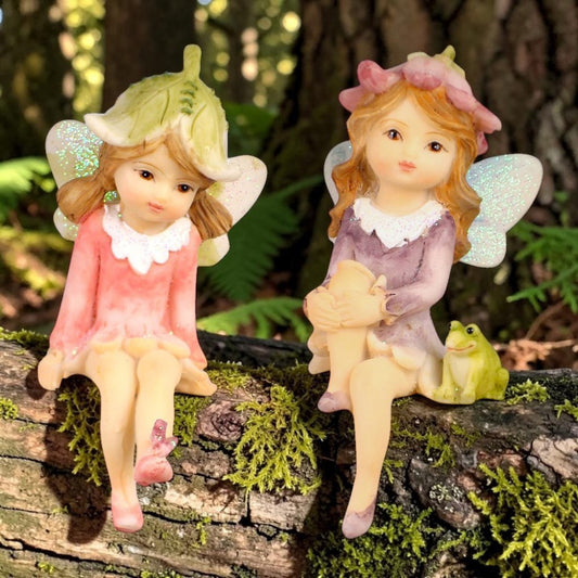 Sitting Fairy Friends Figurines Pink or Purple