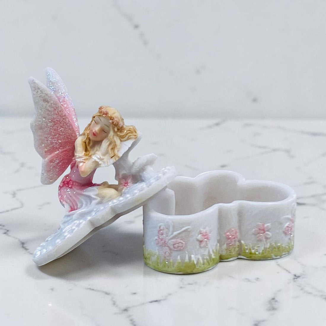 Sleeping Fairy Butterfly Tooth Trinket Box