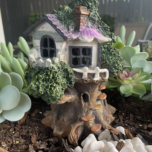 Small Solar Fairy Garden Tree House