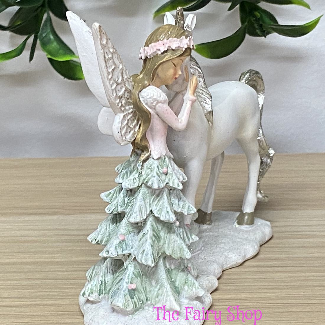Snow Fairy and Unicorn Christmas Figurine
