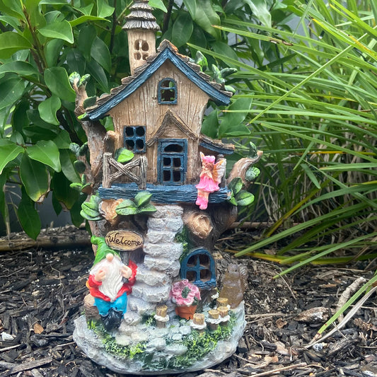 Solar Fairy Garden Gnome Welcome House