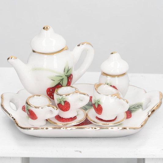 Strawberry Tea Set with Tray