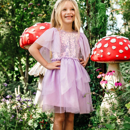 The Magic Faraway Tree Sequin Fairy Dress - Lilac